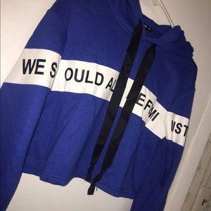 Feminist sweater crop top